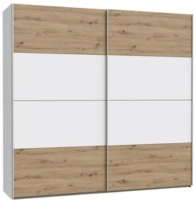 Šatníková skriňa KARO 220x210 cm biela/dub artisan