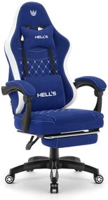 Pohodlná herná a kancelárska stolička HC-1015 s podnožkou - modrá