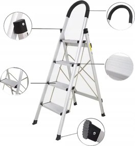 CROWNMAN Skladací 4-stupňový rebrík pre domácnosť