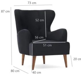 Kreslo ušiak NEKO antracit