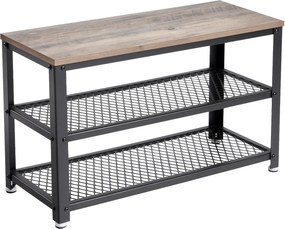 XXXLutz REGÁL NA TOPÁNKY, sivobéžová, čierna, 73/45/30 cm Boxxx - Online Only drobný nábytok - 002543017301
