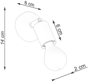 Čierne nástenné svietidlo ø 6 cm Brando – Sollux