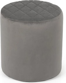 Noela Zamatový puf prešívaný CUBO sivý