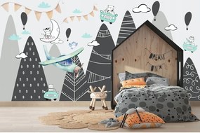 Úžasná detská nálepka na stenu lietajúce zvieratká 150 x 300 cm