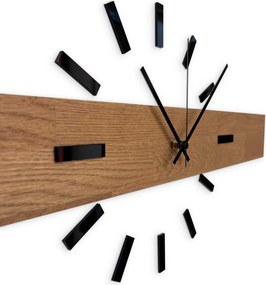 Rustikálne dubové hodiny na stenu – minimalistická škandinávska drevená dekorácia | DRORES: Strieborné ručičky 60 cm 4684-111273 MAS021-3072-akcia20
