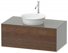 DURAVIT White Tulip závesná skrinka pod umývadlo na dosku, 1 zásuvka, 1000 x 550 x 408 mm, americký orech masív/kameňovo šedá matná, WT497607792