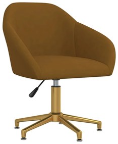 Otočná jedálenská stolička hnedá zamatová 330597