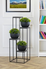 STOJAN NA KVETINÁČ KASKADA 110X40X40 CM ČIERNA/SIVÁ