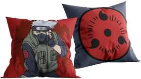 Obojstranný vankúš Naruto Shippuden – Kakashi &amp; Mangekyō Sharingan - 40 x 40 cm