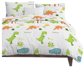 Biele detské obliečky na jednolôžko 140x200 cm Dinolar – Mijolnir