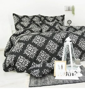 Obliečky Ornament čierny EMI, Predĺžený set jednolôžko obsahuje 1x 140x220 + 1x 70x90