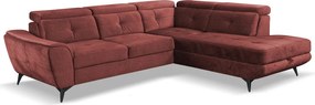 Rohová sedacia súprava Sergio, tehlová látka, pravý roh