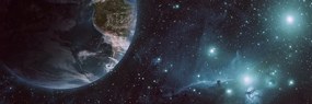 Obraz vesmír a zemeguľa - 120x40