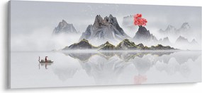 Obraz - Hory v hmle (120x50 cm)