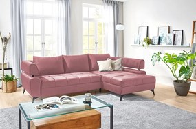 Rohová sedacia súprava Paris, staroružová látka, pravý roh