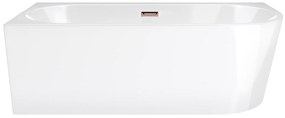 D‘Eluxe - VANE - Voľne stojaca akrylátová vaňa RELAX NT49L Ľavá xcm Voľne stojaca vaňa biela 160 74 59 160x74cm biela + Sifón CLIK CLACK - farba Ružové Zlato