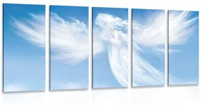 5-dielny obraz podoba anjela v oblakoch