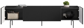 TV stolík Malmi 200 cm - čierny mat / čierna