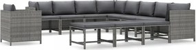 vidaXL 12-dielna sedacia súprava do záhrady, vankúše, sivý Pe ratan