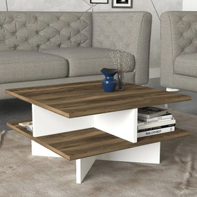 Kávový stolík Hampton White a Walnut