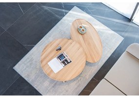 Okrúhly konferenčný stolík z dubového dreva v prírodnej farbe ø 100 cm Mu - Gazzda