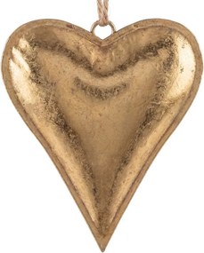 Zlatá antik kovová závesná dekorácia srdca Heart Antique L - 22*4*19 cm