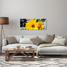 Obraz žltých kvetov (120x50 cm)