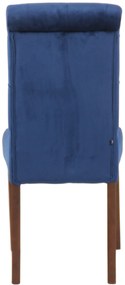 Jedálenská stolička Lisburn - zamat - Modrá