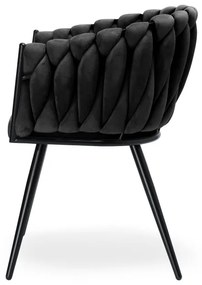 Jedálenská stolička ASTON zamatová, čierna