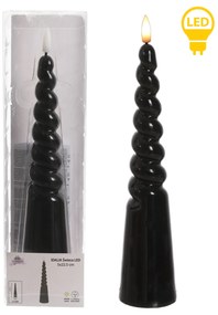 LED sviečka IDALIA SPIRAL 25 cm čierna