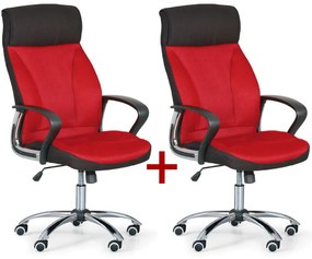 Kancelárske kreslo DERRY TEX 1+1 ZADARMO, červená