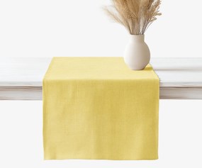 Goldea behúň na stôl z ľanovej zmesi - žltý 50x180 cm