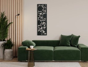 drevko Vyrezávaný obraz Kvetiny Rozmer obrazu: 44,5 x 13,5 cm, Farba dekorácie: Čierna