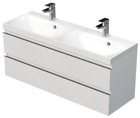 Kúpeľňová skrinka s umývadlom SAT Cube Way 120x47,5x40 cm biela mat CUBE3D1202ZB