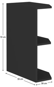 Dolná rohová kuchynská skrinka Araka/Menzo/Siber 30 D ZAK BB - čierna