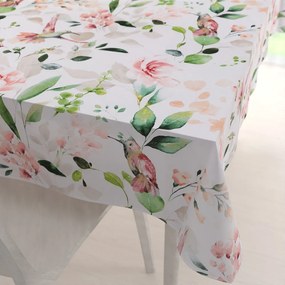 Biante Bavlnený obdĺžnikový obrus Sandra SA-432 Vtáci medzi kvetmi 140x220 cm