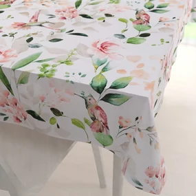 Biante Bavlnený obdĺžnikový obrus Sandra SA-432 Vtáci medzi kvetmi 140x220 cm