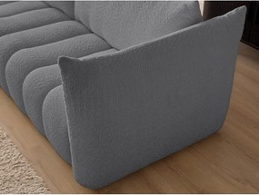 Sivá rohová pohovka z textílie buklé (ľavý roh/s leňoškou) Azra – Bobochic Paris