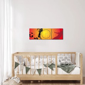 Obraz - Futbal (s hodinami) (90x30 cm)