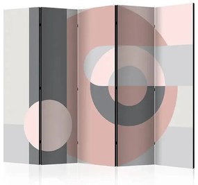 Paraván - Geometric Wreath (Pink) II [Room Dividers]