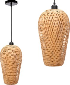 Toolight Toolight, stropné svietidlo 1xE27 APP986-1CP, bambusové drevo-čierna, OSW-01045