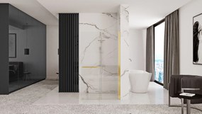 Rea Cortis, posuvná sprchová zástena 120x200cm, 6mm číre sklo, zlatý profil, REA-K8485