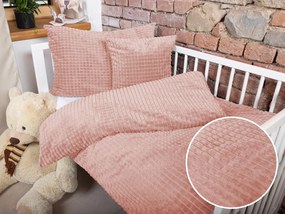 Biante Detské posteľné obliečky do postieľky Minky kocky MKK-003 Púdrovo ružové Do postieľky 90x140 a 40x60 cm
