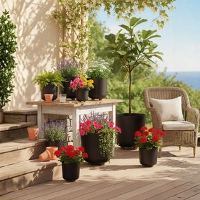 PLASTOVÝ KVETINÁČ TERRA 19,5X21 CM ČIERNA