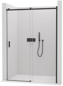 Cerano Santoro, sprchové posuvné dvere 140x195 cm, 6mm číre sklo, čierny profil, CER-CER-429742