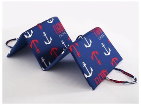 Červeno-modrý záhradný sedák na ležadlo 49x137 cm Anchors – B.E.S.