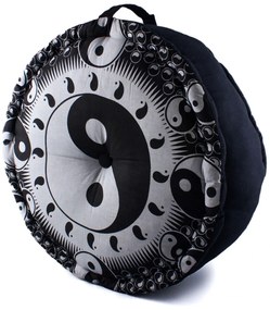 Dini Meditačná taburetka, JIN - JANG, okrúhla, biela/čierna