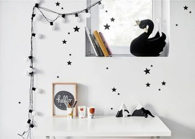 Samolepka do detskej izby sada hviezdy čierna 3-8cm