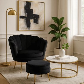 PROXIMA.store - Elegantné čalúnené kreslo GRAND FARBA: čierna