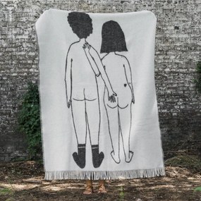 helen b Vlnený prehoz Naked couple back 130 x 170 cm